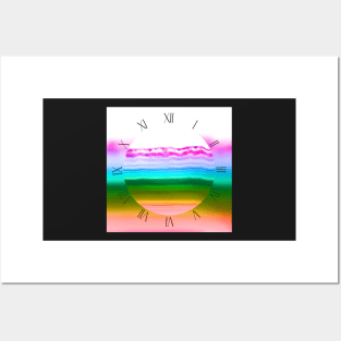 Fancy rainbow colors agate slice mineral Posters and Art